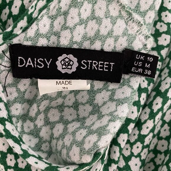 Urban Outfitters Daisy Street Size Medium Boho Green Print Long Sleeve - Picture 5 of 6